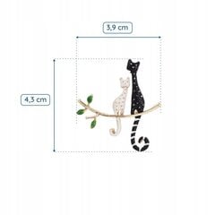 Pinets Cats B370 sagė 43x39 mm juoda ir balta kaina ir informacija | Sagės | pigu.lt