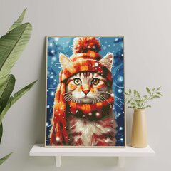 Алмазная Мозаика на Раме Кот в шапке 5D Diamond Painting Oh Art! 30x40 cm цена и информация | Алмазная мозаика | pigu.lt