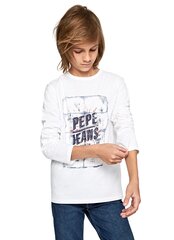 Marškinėliai berniukams Pepe Jeans Cesar PB502481 802, balti kaina ir informacija | Marškinėliai berniukams | pigu.lt