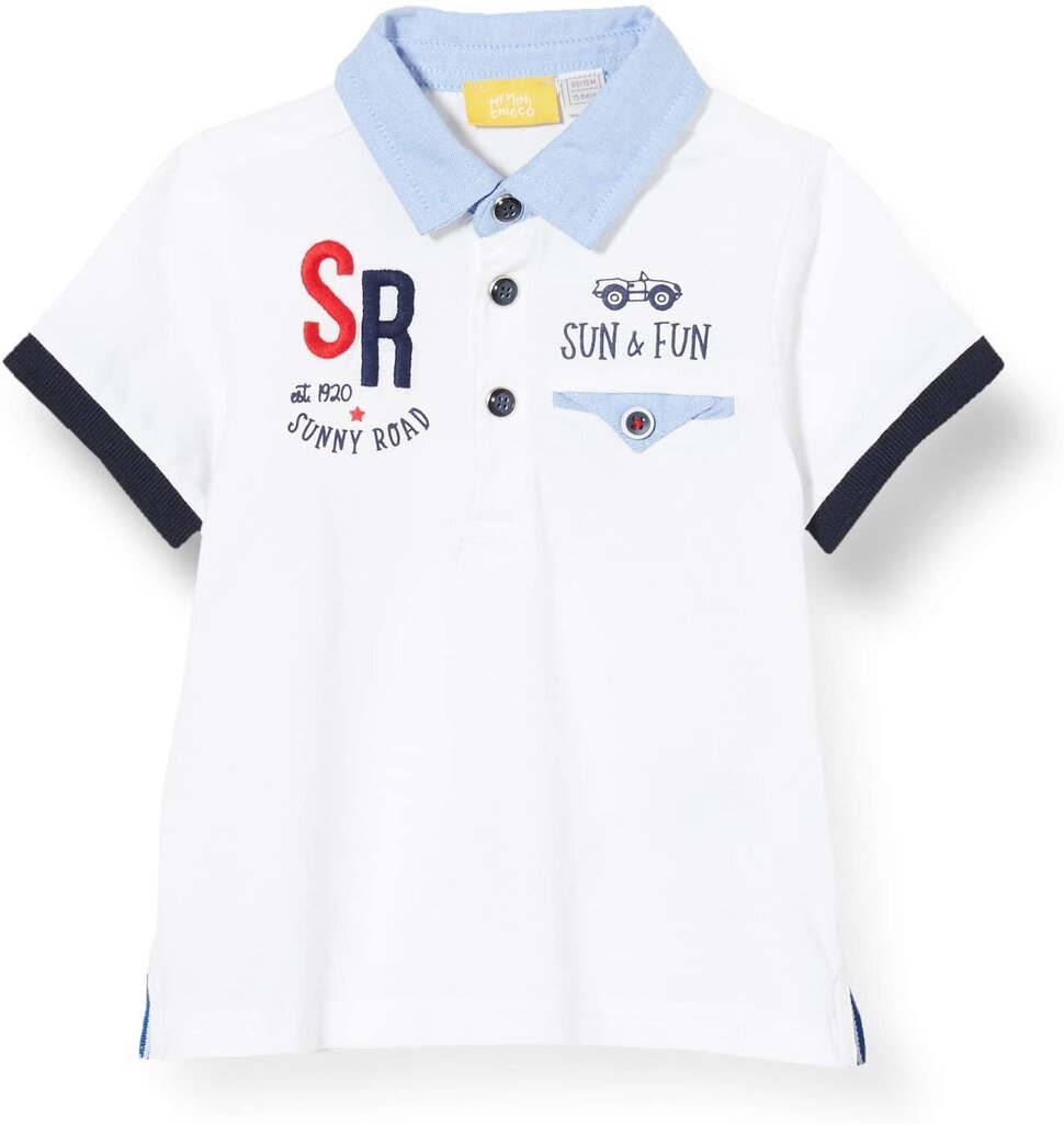 Polo marškinėliai berniukams Chicco M13 233 033, balti цена и информация | Marškinėliai berniukams | pigu.lt