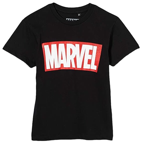 Marškinėliai mergaitėms Marvel BOGMARCTS026, juodi kaina ir informacija | Marškinėliai mergaitėms | pigu.lt