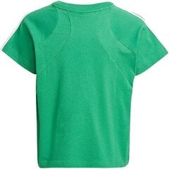 Marškinėliai mergaitėms Adidas GM7026, žali цена и информация | Футболка для девочек | pigu.lt