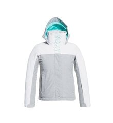 Slidinėjimo striukė mergaitėms Roxy Galaxy Snow ERGTJ03218 SJEH, balta/pilka цена и информация | Куртки, пальто для девочек | pigu.lt