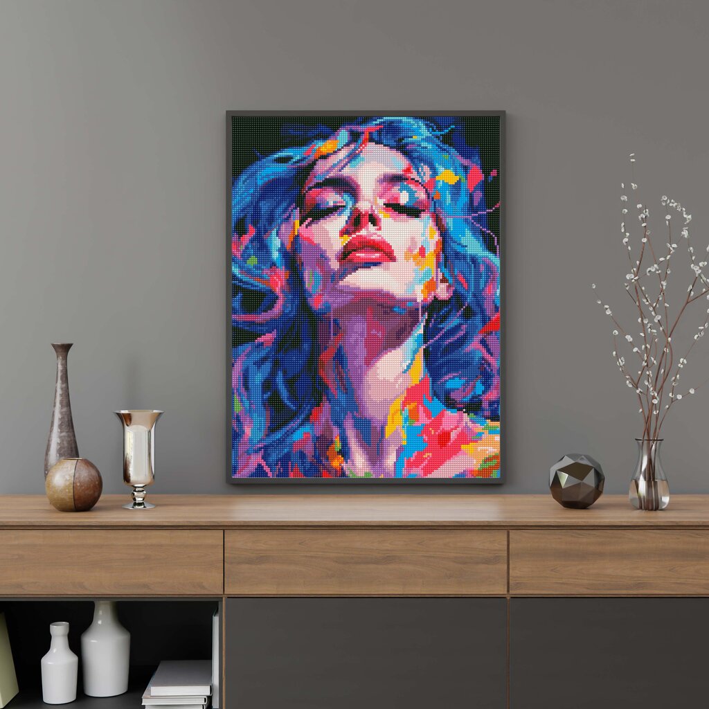 Deimantinė mozaika 5D Diamond Painting Oh Art! Mergina mėlynais plaukais, 40x50 cm kaina ir informacija | Deimantinės mozaikos | pigu.lt