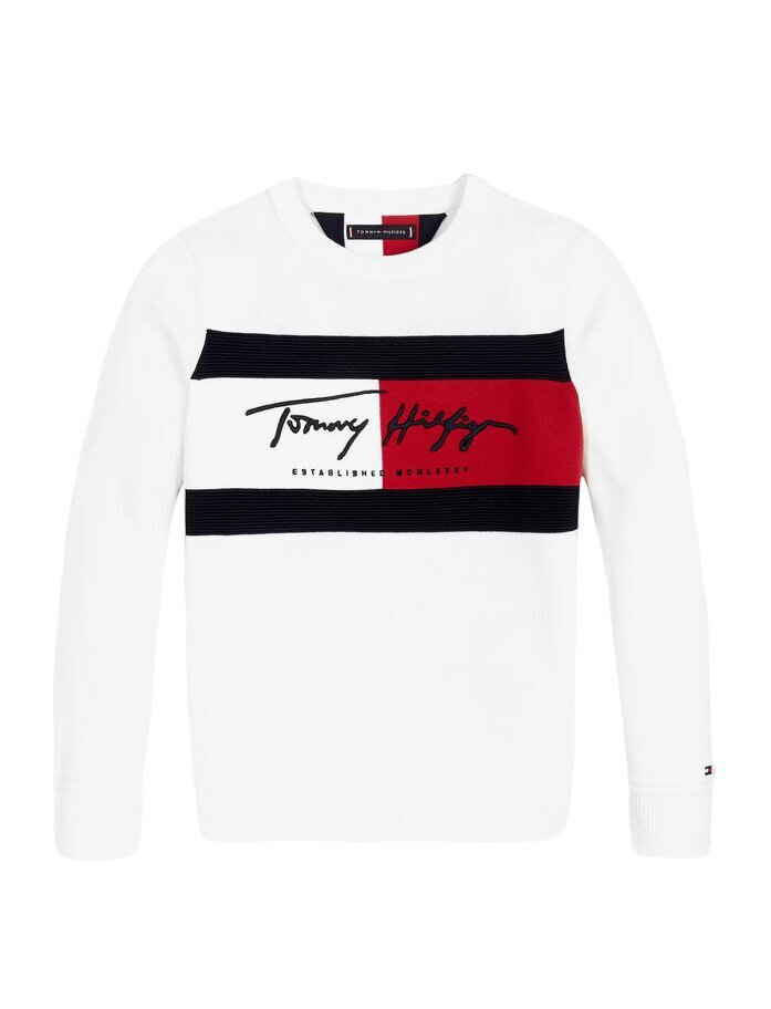 Tommy Hilfiger bluzonas berniukams KB0KB06089 Z00, baltas цена и информация | Megztiniai, bluzonai, švarkai berniukams | pigu.lt