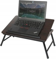 Складной столик для ноутбука, коричневый цена и информация | Компьютерные, письменные столы | pigu.lt