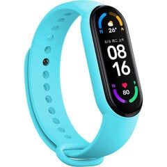 Браслет для Xiaomi Mi Band 5/6/7, голубой цена и информация | Аксессуары для смарт-часов и браслетов | pigu.lt