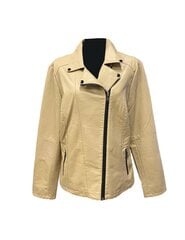 Кожаная женская куртка большого размера Garoff 814, песочный цена и информация | Женские куртки | pigu.lt