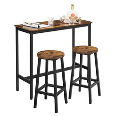 Комплект из 2 стульев и стола, коричневый цена и информация | Комплекты мебели для столовой | pigu.lt