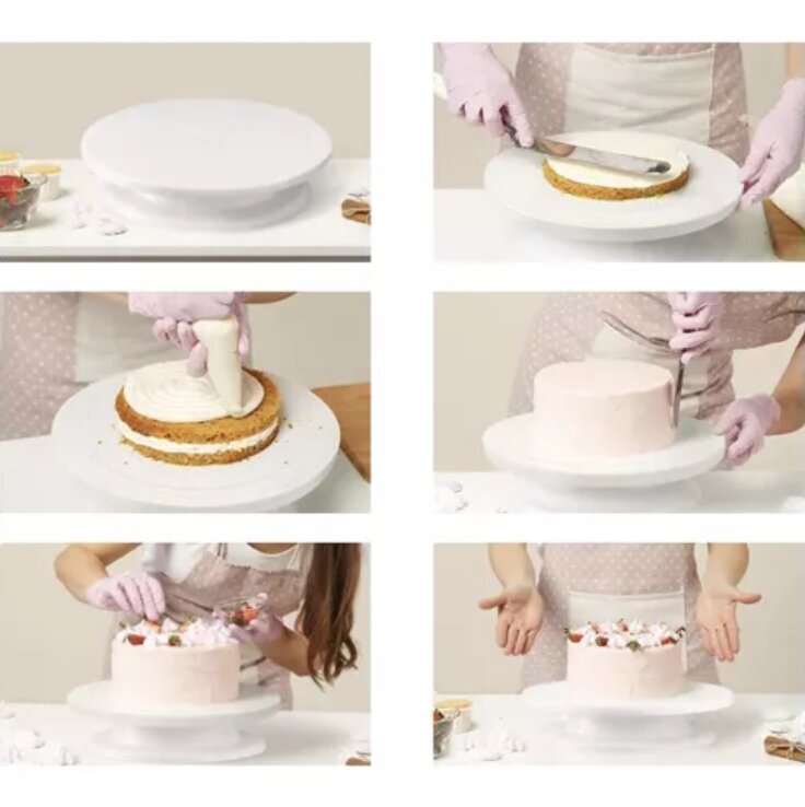 Stovas torto dekoravimui su 3 mentelėmis kaina ir informacija | Virtuvės įrankiai | pigu.lt