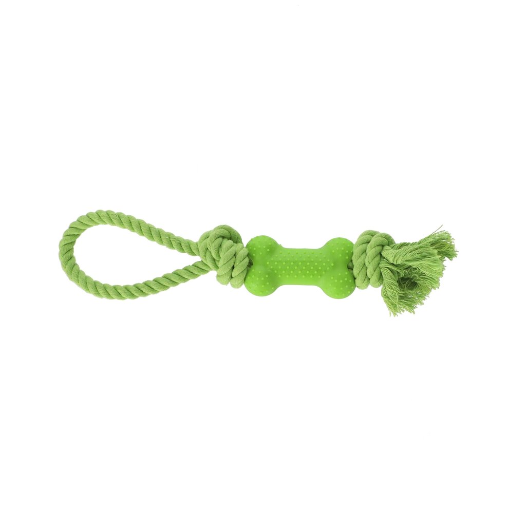 Žaislas šunims Dingo Fresh virvė su kaulu, žalias, 30 cm kaina ir informacija | Žaislai šunims | pigu.lt