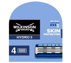 Вставки Wilkinson Hydro 3 Skin Protection для бритвы, 4 штуки цена и информация | Косметика и средства для бритья | pigu.lt