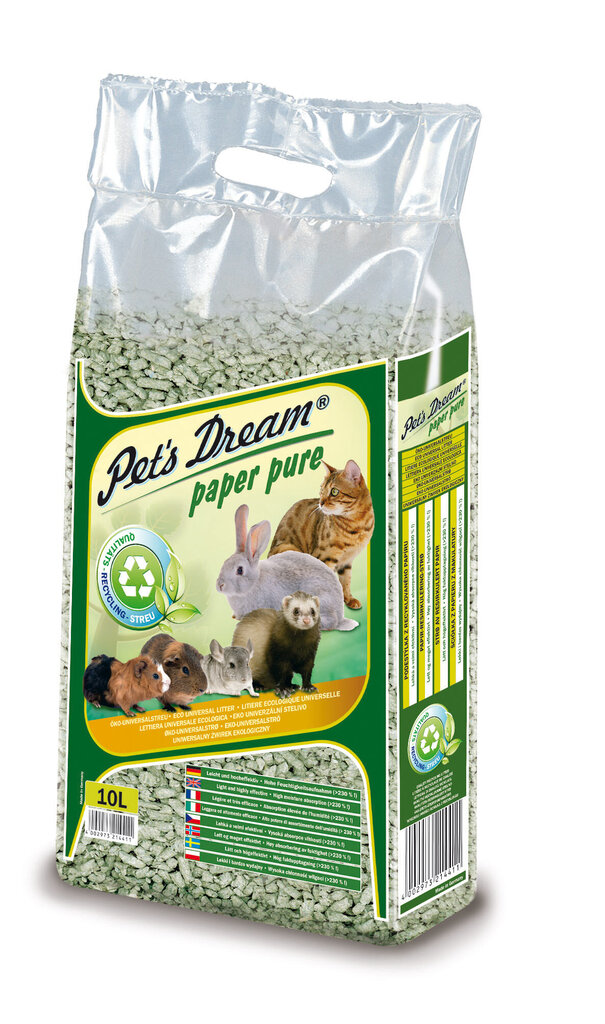 Popierinis kraikas JRS Pet's Dream Paper Pure 10 l цена и информация | Šienas, kraikas graužikams ir triušiams | pigu.lt