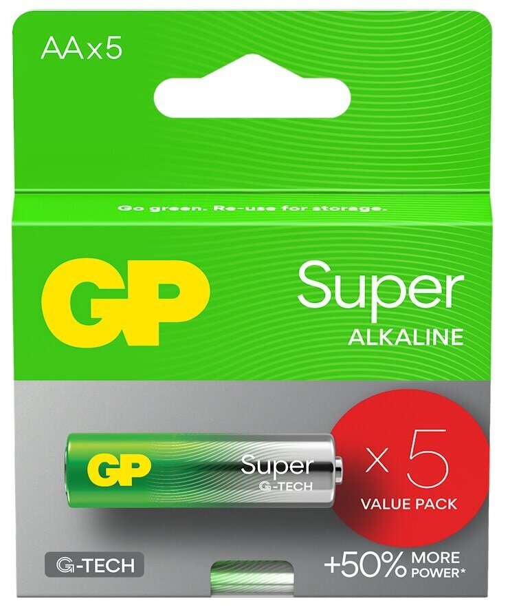 Baterijos super alkaline, AA, 5 vnt. цена и информация | Elementai | pigu.lt