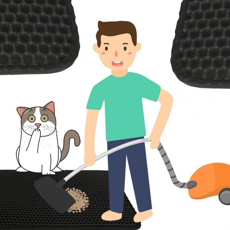 Kačių kraiko kilimėlis, 40x60 cm, juodas цена и информация | Kačių tualetai | pigu.lt