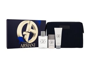 Набор Giorgio Armani Acqua di Gio для мужчин: туалетная вода EDT, 100 мл + гель для душа, 75 мл + дезодорант, 75 мл + косметичка цена и информация | Мужские духи | pigu.lt