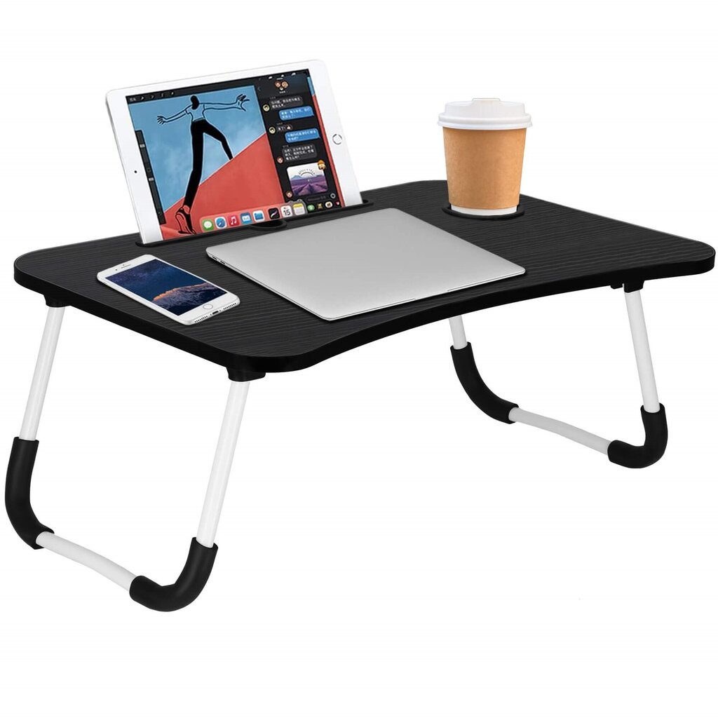 Nešiojamojo kompiuterio staliukas Springos HA4010, juodas kaina ir informacija | Kompiuteriniai, rašomieji stalai | pigu.lt