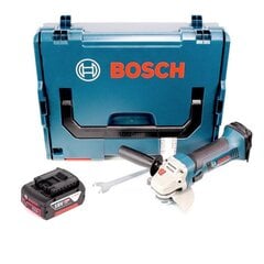 Bosch akumuliatorinis kampinis šlifuoklis 18 v su akumuliatoriumi kaina ir informacija | Šlifuokliai | pigu.lt