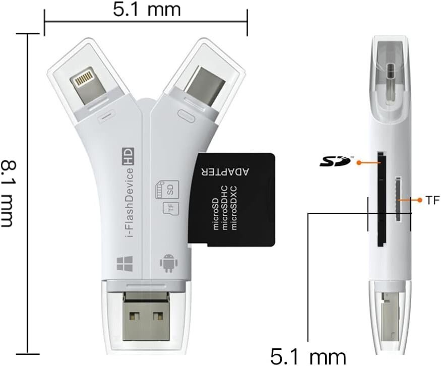 i-Flash kaina ir informacija | Adapteriai, USB šakotuvai | pigu.lt