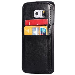 „Luxury“ Leather кожаный чехол - чёрный (Galaxy S6 Edge+) цена и информация | Чехлы для телефонов | pigu.lt