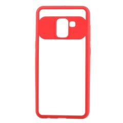 „FOCUS“ чехол - прозрачный / красный (Galaxy A8 2018) цена и информация | Чехлы для телефонов | pigu.lt