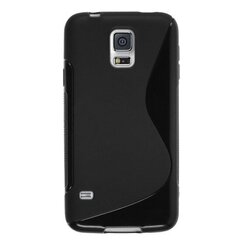 „S-Line“ твердый силиконовый чехол (TPU) – чёрный (Galaxy S5 mini) цена и информация | Чехлы для телефонов | pigu.lt