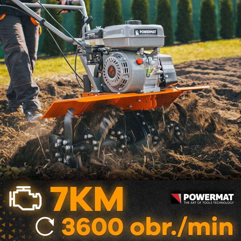 Benzininis kultivatorius Powermat PM-GGS-700Y цена и информация | Aeratoriai, kultivatoriai | pigu.lt