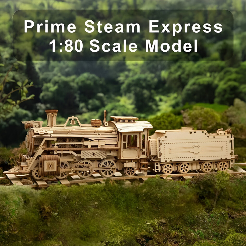 Dėlionė 3D medinis garo traukinys Livman ZY-173, 1:80 mastelis, 308 vnt. цена и информация | Lavinamieji žaislai | pigu.lt