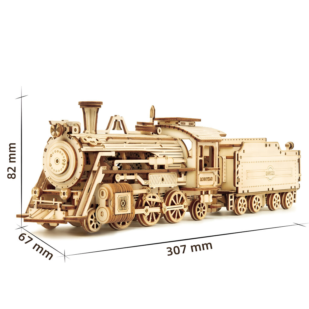Dėlionė 3D medinis garo traukinys Livman ZY-173, 1:80 mastelis, 308 vnt. kaina ir informacija | Lavinamieji žaislai | pigu.lt