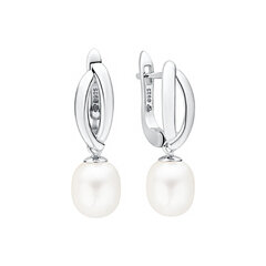 Sidabriniai auskarai su perlais kaina ir informacija | Auskarai | pigu.lt