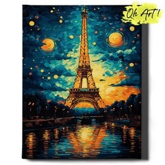 Tapyba pagal skaičius Rėmelyje Eifelio bokštas Oh Art!, 40x50 cm kaina ir informacija | Tapyba pagal skaičius | pigu.lt
