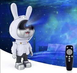 Светодиодный 3D-галактический проектор-ночник Aстронавт Bunny цена и информация | Праздничные декорации | pigu.lt