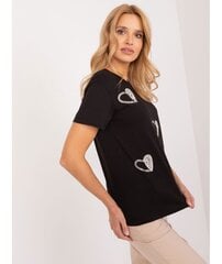 Marškinėliai moterims Factory Price, juodi цена и информация | Женские футболки | pigu.lt
