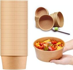 Eco-Bowls Картонные миски KRAFT 1000мл 50 шт., цена и информация | Праздничная одноразовая посуда | pigu.lt