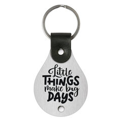 Odinis raktų pakabukas su nerūdijančio plieno plokštele Little things make big days kaina ir informacija | Raktų pakabukai | pigu.lt