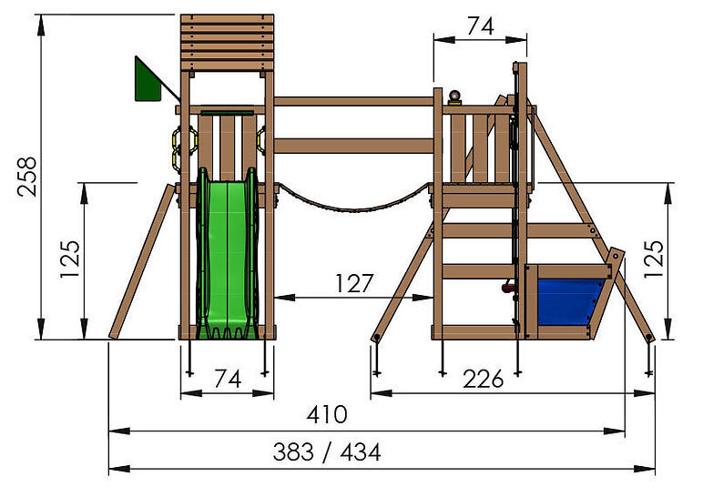 Žaidimo aikštelė Jungle Gym Voyager 1-Swing kaina ir informacija | Vaikų žaidimų nameliai | pigu.lt