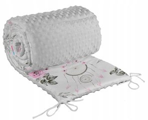 Мягкая защита кроватки Babymam, 180x30 cm, Gray/White цена и информация | Товары для безопасности детей дома | pigu.lt