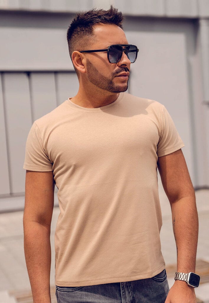 Marškinėliai vyrams J.Style 8S2005-91, smėlio spalvos kaina ir informacija | Vyriški marškinėliai | pigu.lt