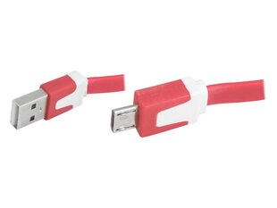 Кабель PS USB micro USB, красный, плоский. цена и информация | Кабели для телефонов | pigu.lt