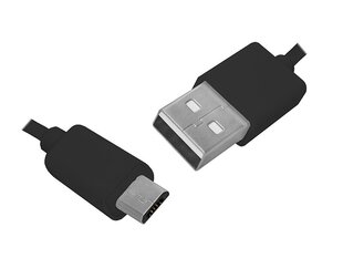 Кабель PS USB - microUSB, 1 м, черный. цена и информация | Кабели для телефонов | pigu.lt