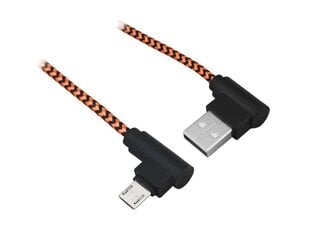 Кабель PS USB-microUSB, угловой штекер, 2 м, черный. цена и информация | Кабели для телефонов | pigu.lt