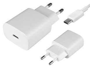 Сетевое зарядное устройство 5V3A 25W USB Type-C + кабель Type-C белый цена и информация | Зарядные устройства для телефонов | pigu.lt