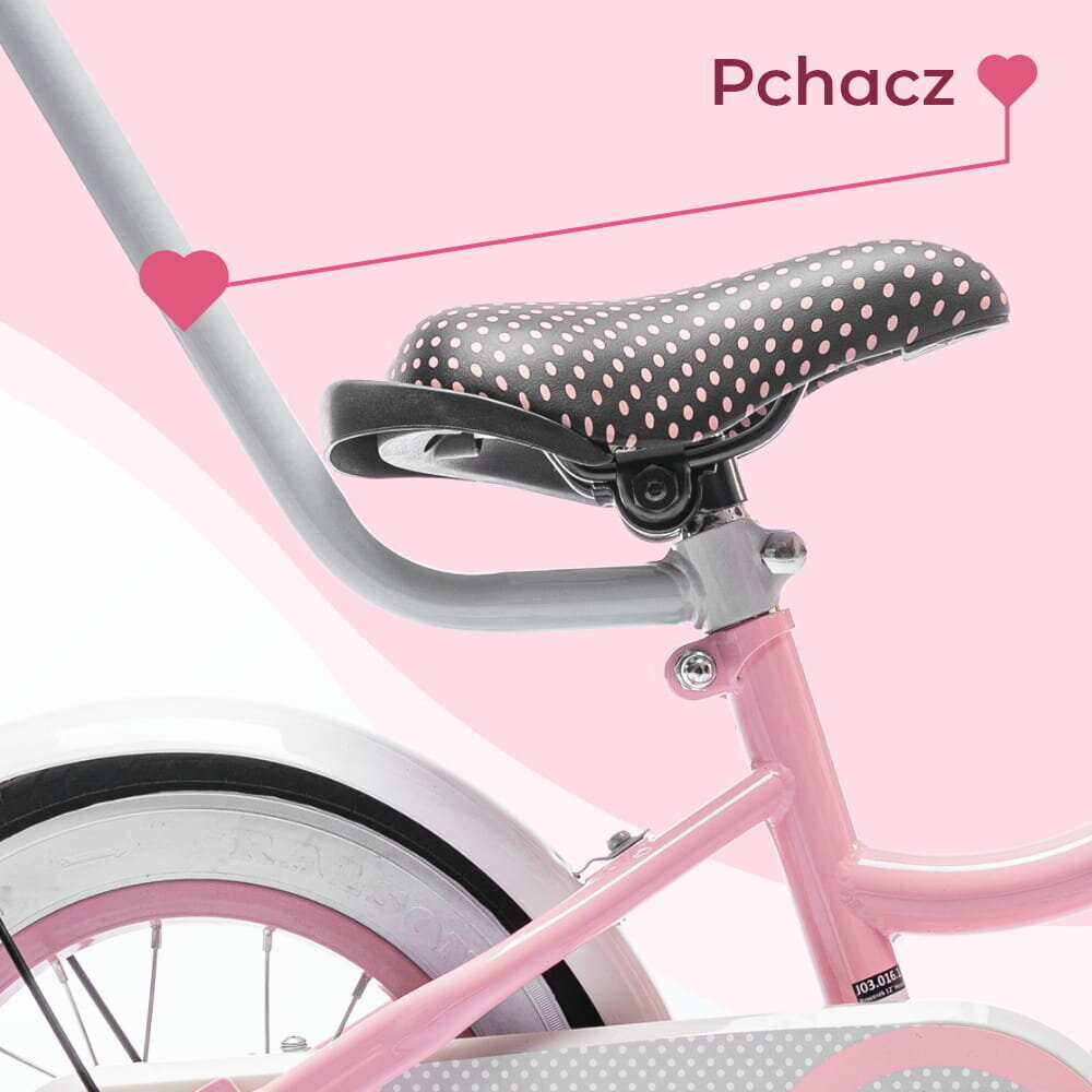 Vaikiškas dviratis Heart Bike 16", rožinis kaina ir informacija | Dviračiai | pigu.lt