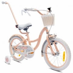 Велосипед для девочки 16 дюймов Толкатель боковые колеса Цветочный велосипед Morel цена и информация | Балансировочные велосипеды | pigu.lt