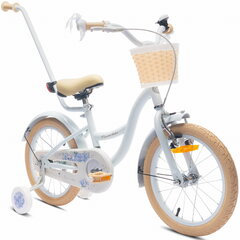 Велосипед для девочек 16 дюймов Pusher боковые колеса Цветочный велосипед ребенок синий цена и информация | Балансировочные велосипеды | pigu.lt