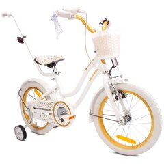 Велосипед для девочек 16 дюймов Push колеса боковые колеса сердце велосипед белое золото цена и информация | Велосипеды | pigu.lt