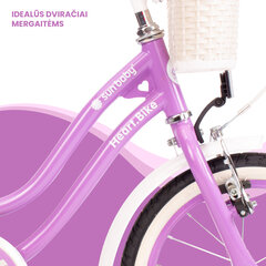 Vaikiškas dviratis Heart Bike 16", violetinis kaina ir informacija | Dviračiai | pigu.lt