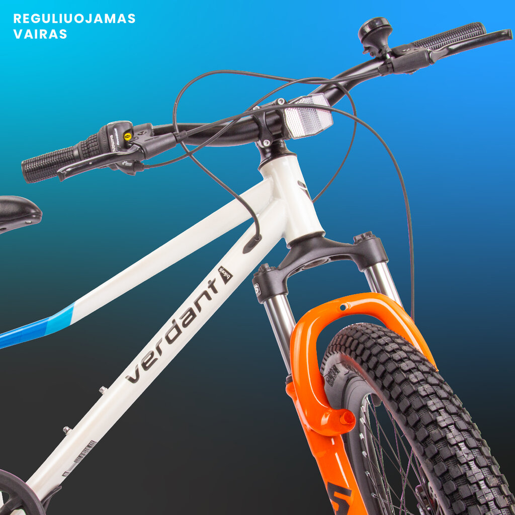 Vaikiškas dviratis MTB Shimano 20", baltas kaina ir informacija | Dviračiai | pigu.lt