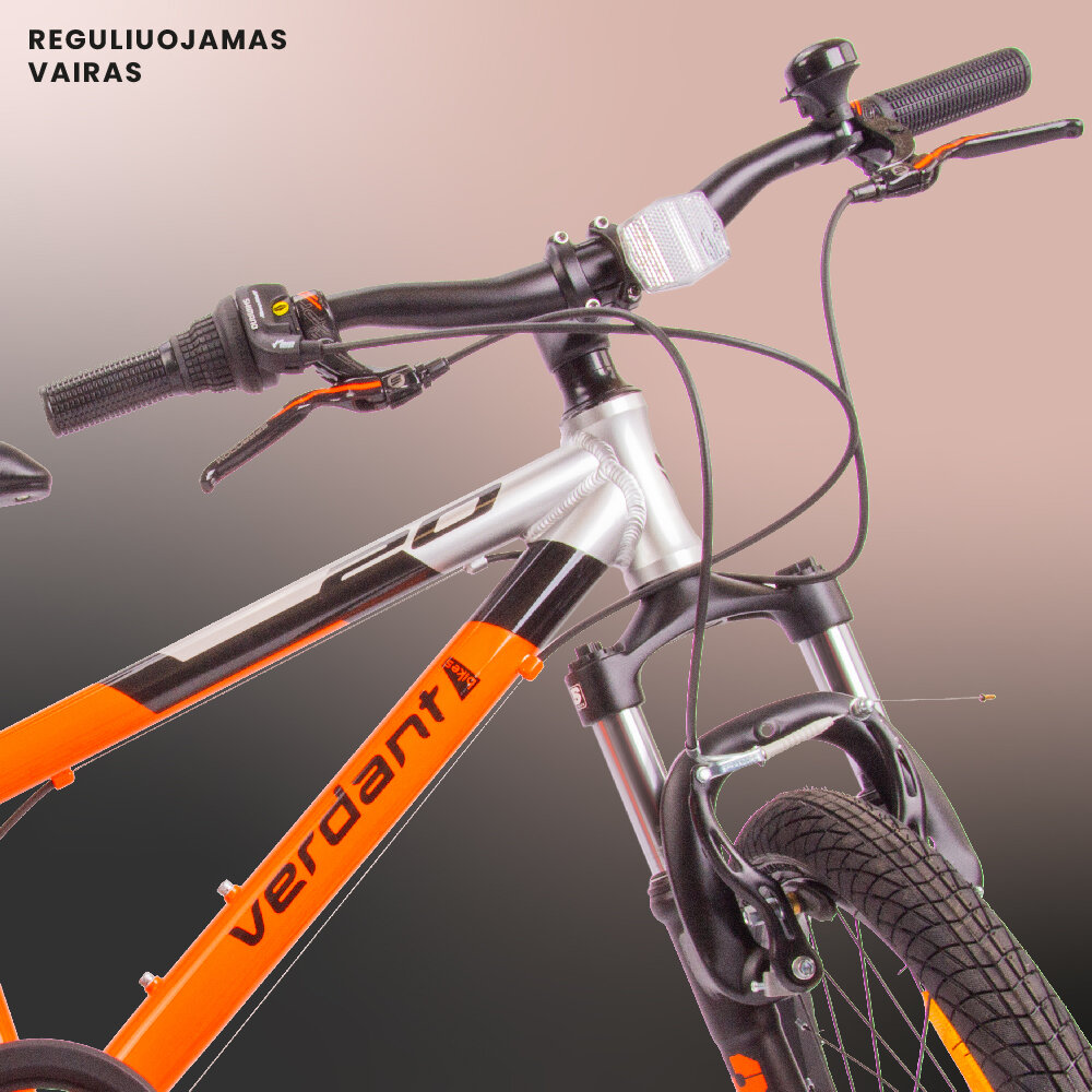 Vaikiškas dviratis MTB Shimano 20", oranžinis kaina ir informacija | Dviračiai | pigu.lt