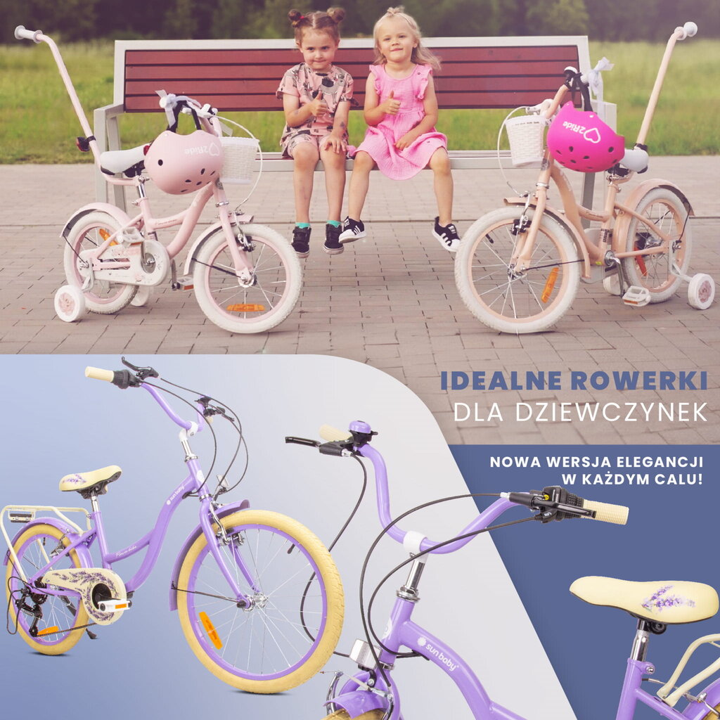 Vaikiškas dviratis Sun Baby 20", violėtinis kaina ir informacija | Dviračiai | pigu.lt